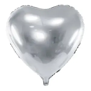 Globo de aluminio con forma de corazón, color plateado, 24"/60 cm