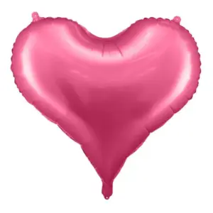 Globo de aluminio con forma de corazón, color rosa satinado oscuro, 61 x 53 cm