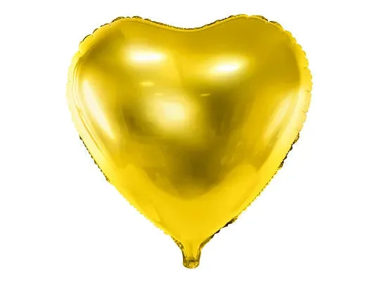 Globo de aluminio con forma de corazón, dorado, 24"/60 cm