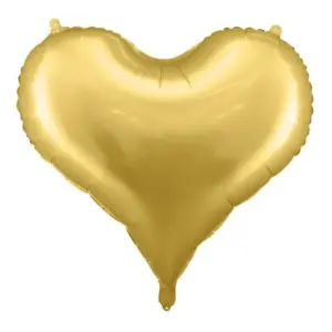 Globo de aluminio con forma de corazón, dorado satinado, 61 x 53 cm