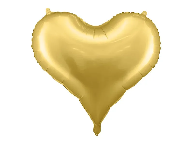 Globo de aluminio con forma de corazón, dorado satinado, 61 x 53 cm