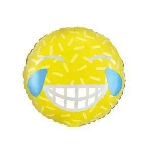 Globo de aluminio con forma de emoji sonriente de 46 cm