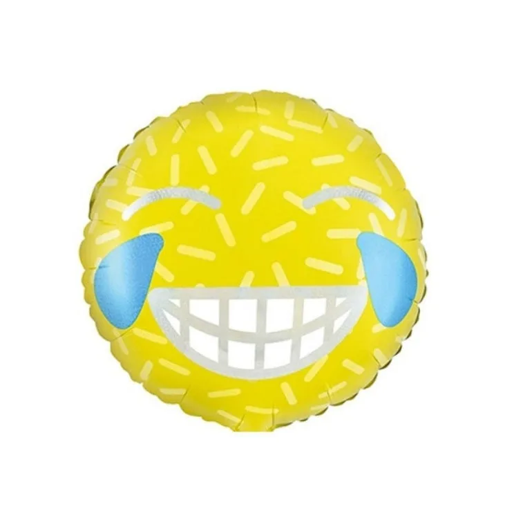 Globo de aluminio con forma de emoji sonriente de 46 cm