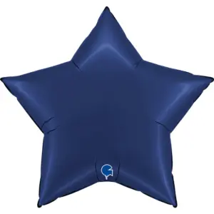 Globo de aluminio con forma de estrella, color azul marino satinado, 36"/91 cm