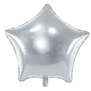 Globo de aluminio con forma de estrella, color plateado, 70 cm