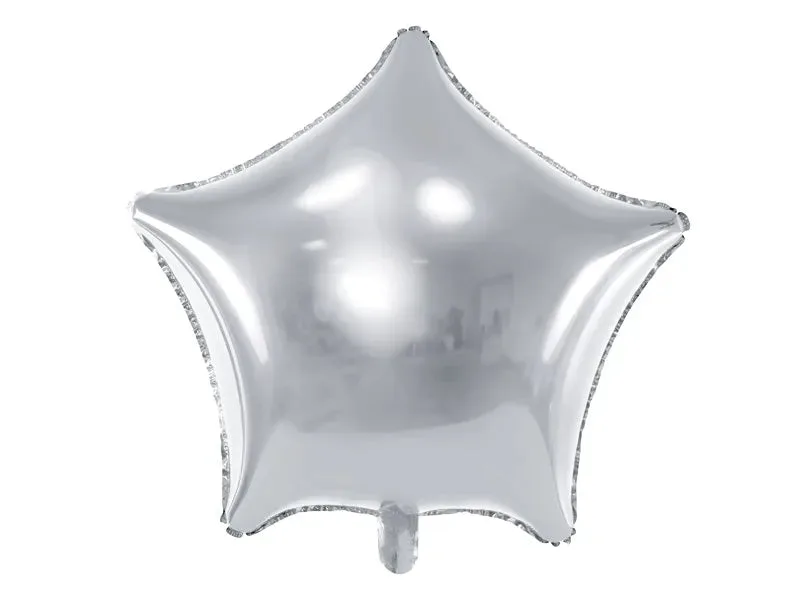 Globo de aluminio con forma de estrella, color plateado, 70 cm