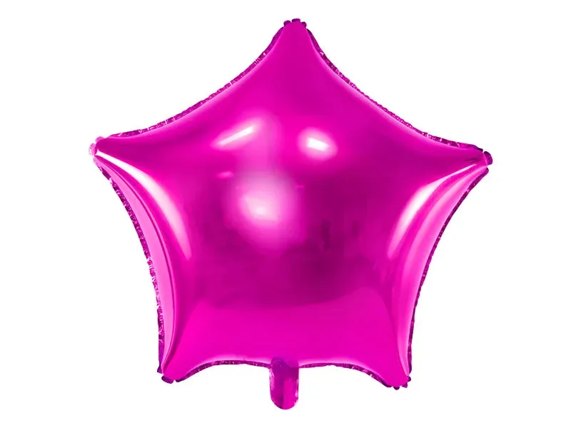 Globo de aluminio con forma de estrella, color rosa oscuro, 42 cm