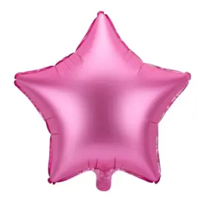 Globo de aluminio con forma de estrella, color rosa satinado, 17"/42 cm
