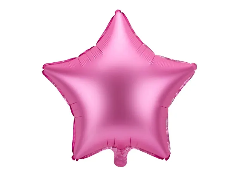 Globo de aluminio con forma de estrella, color rosa satinado, 17"/42 cm