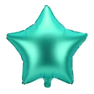 Globo de aluminio con forma de estrella, color verde satinado, 17"/42 cm