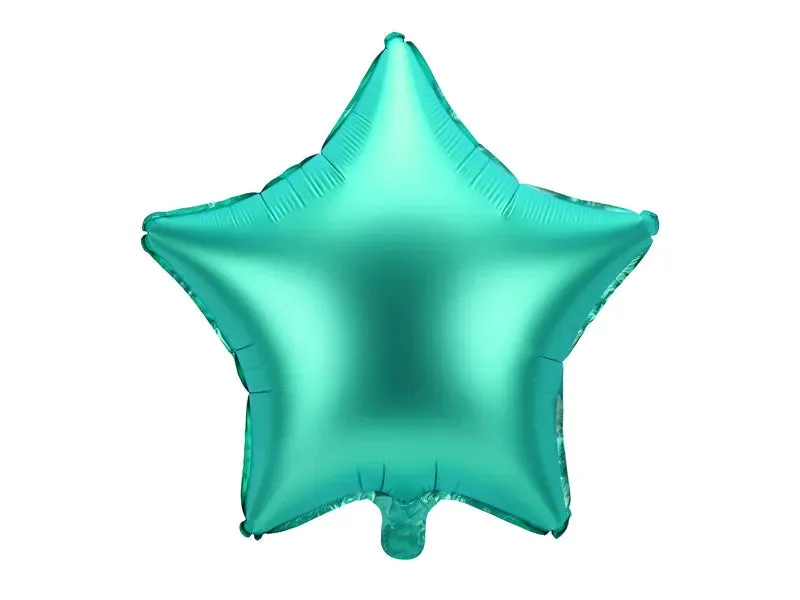 Globo de aluminio con forma de estrella, color verde satinado, 17"/42 cm