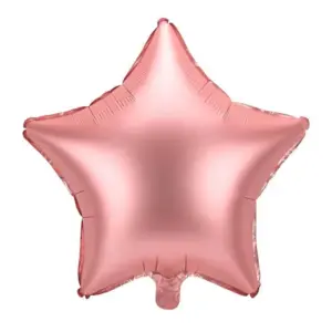 Globo de aluminio con forma de estrella, oro rosa satinado, 17"/42 cm