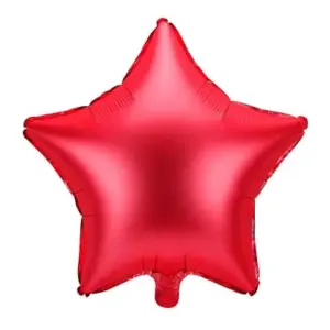 Globo de aluminio con forma de estrella, rojo satinado, 17"/42 cm