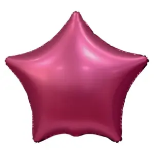 Globo de aluminio con forma de estrella, rosa oscuro mate, 44 cm