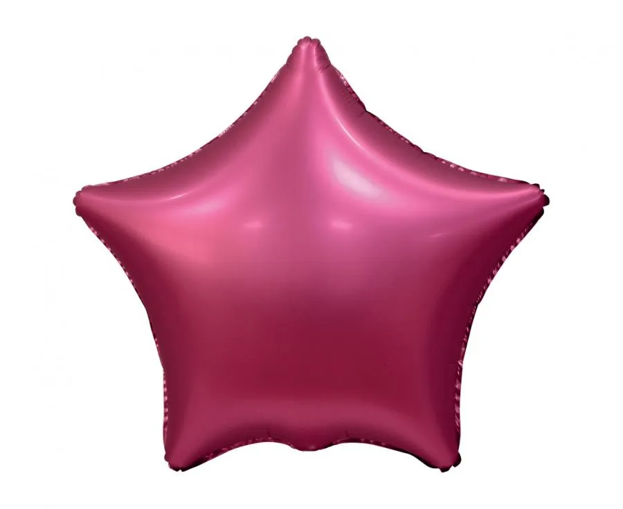 Globo de aluminio con forma de estrella, rosa oscuro mate, 44 cm