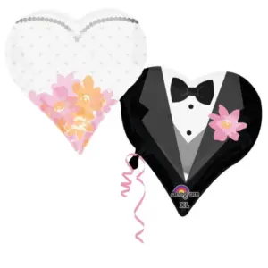 Globo de aluminio con forma de novios, 30"/76 cm