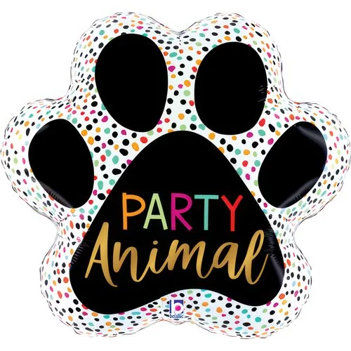 Globo de aluminio con forma de pata de animal de fiesta, 79 cm