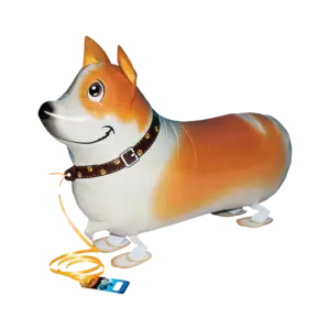 Globo de aluminio con forma de perro Corgi paseando, 54 cm
