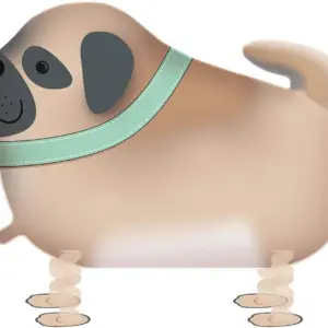Globo de aluminio con forma de perro paseando, 43 cm