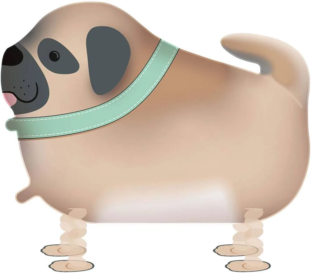 Globo de aluminio con forma de perro paseando, 43 cm