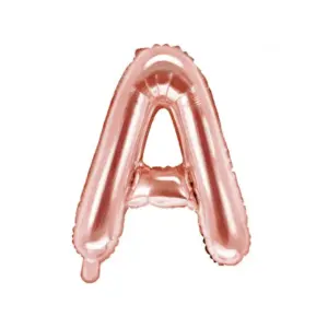 Globo de aluminio con la letra "A", 35 cm, color oro rosa