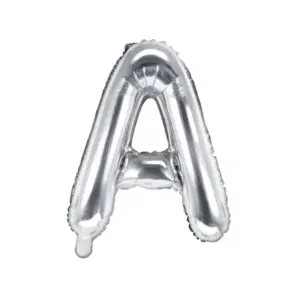 Globo de aluminio con la letra "A", 35 cm, color plata