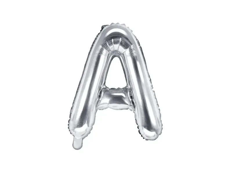 Globo de aluminio con la letra "A", 35 cm, color plata