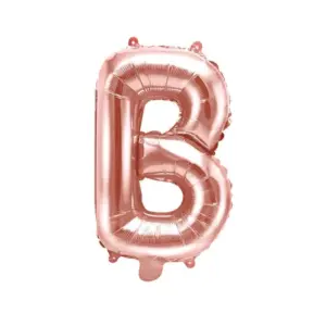 Globo de aluminio con la letra "B", 35 cm, color oro rosa