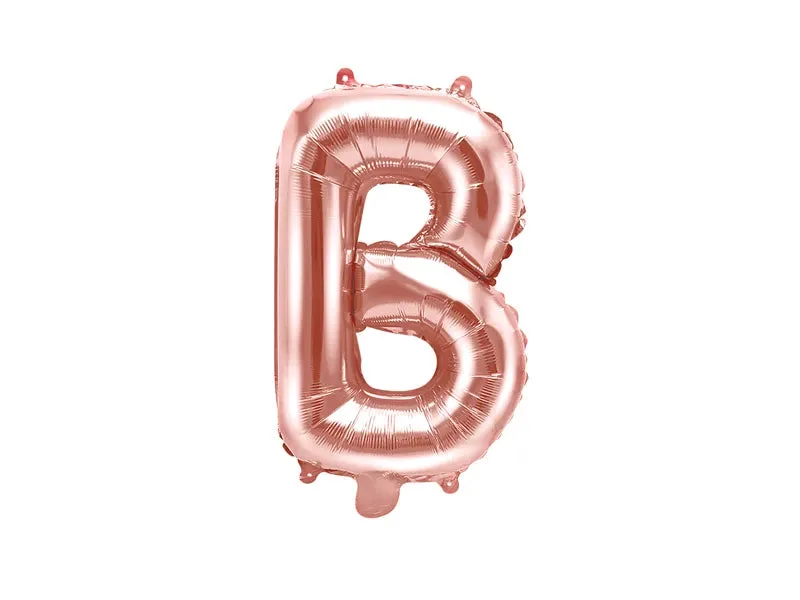 Globo de aluminio con la letra "B", 35 cm, color oro rosa