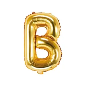 Globo de aluminio con la letra "B", 35 cm, dorado