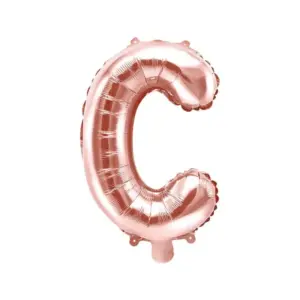Globo de aluminio con la letra "C", 35 cm, color oro rosa