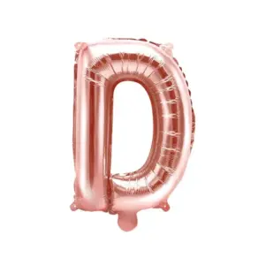 Globo de aluminio con la letra "D", 35 cm, color oro rosa