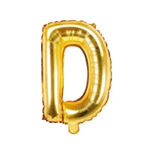 Globo de aluminio con la letra "D", 35 cm, dorado