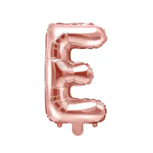 Globo de aluminio con la letra "E", 35 cm, color oro rosa