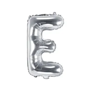 Globo de aluminio con la letra "E", 35 cm, color plata