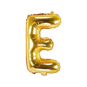 Globo de aluminio con la letra "E", 35 cm, dorado