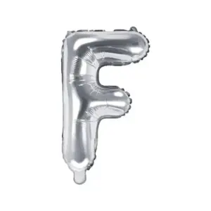 Globo de aluminio con la letra "F", 35 cm, color plata