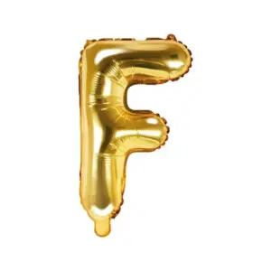 Globo de aluminio con la letra "F", 35 cm, dorado