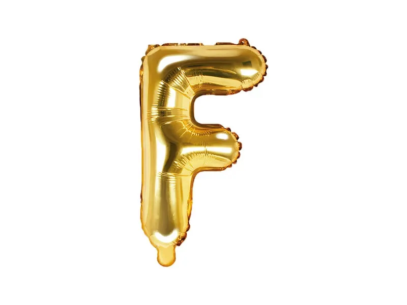 Globo de aluminio con la letra "F", 35 cm, dorado