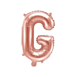 Globo de aluminio con la letra "G", 35 cm, color oro rosa