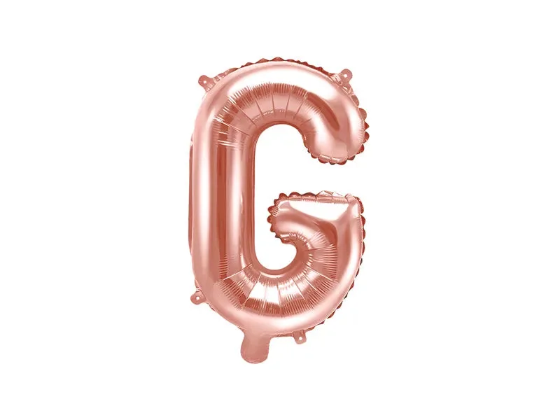 Globo de aluminio con la letra "G", 35 cm, color oro rosa
