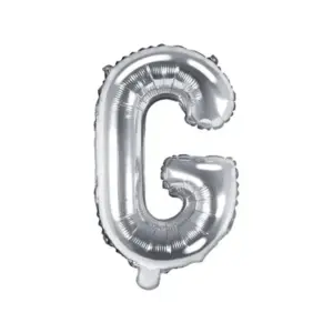 Globo de aluminio con la letra "G", 35 cm, color plata
