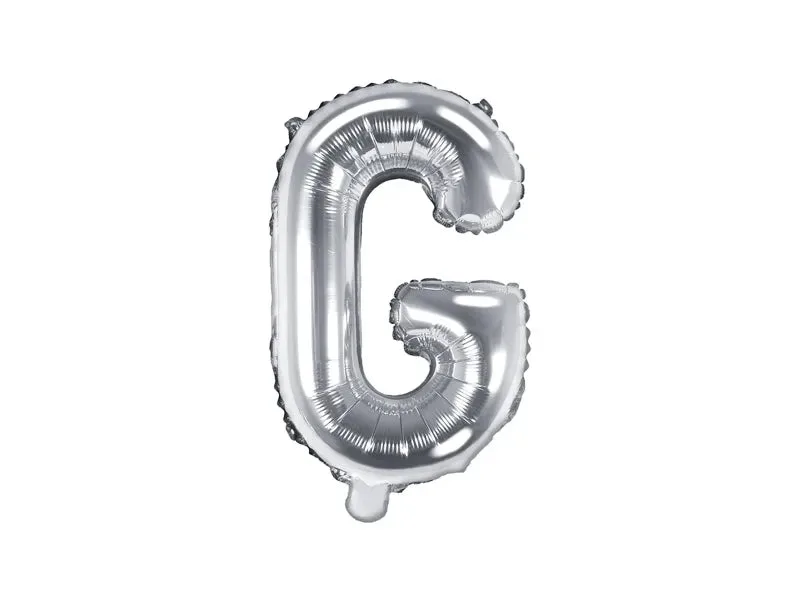 Globo de aluminio con la letra "G", 35 cm, color plata