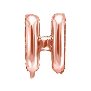 Globo de aluminio con la letra "H", 35 cm, color oro rosa