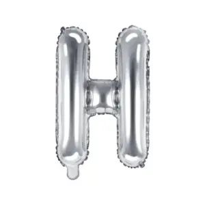 Globo de aluminio con la letra "H", 35 cm, color plata