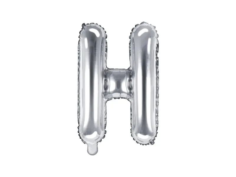 Globo de aluminio con la letra "H", 35 cm, color plata