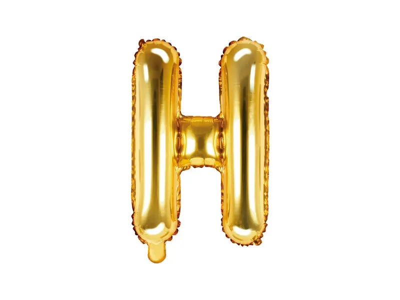 Globo de aluminio con la letra "H", 35 cm, dorado