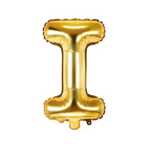 Globo de aluminio con la letra "I", 35 cm, dorado