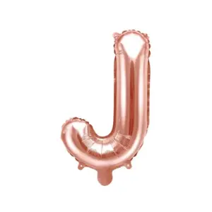 Globo de aluminio con la letra "J", 35 cm, color oro rosa