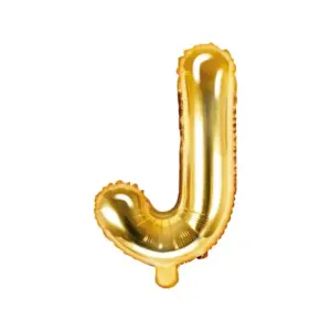 Globo de aluminio con la letra "J", 35 cm, dorado